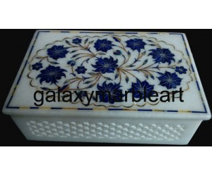 Semi-precious stones inlaid marble box RE4663